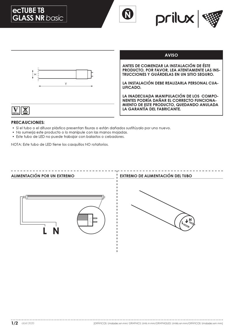 Prilux ecTUBE T8 GLASS N User manual