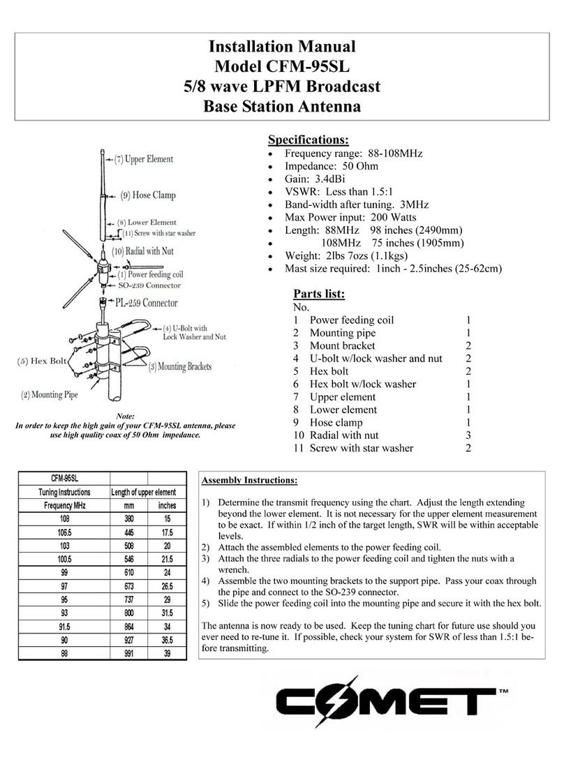 Comet CFM-95SL installation manual