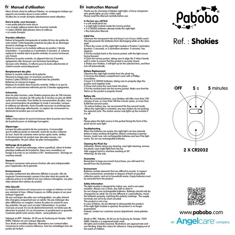 Angelcare Pabobo Shakies instruction manual
