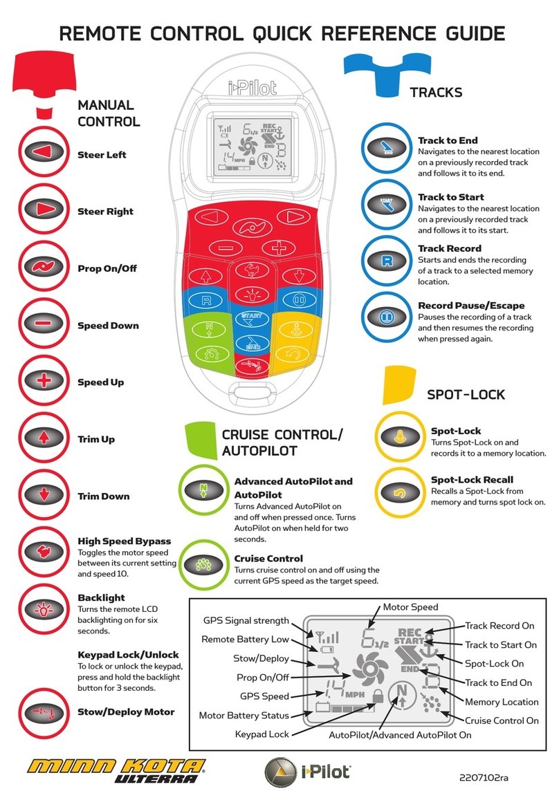 MINN KOTA ULTERRA i-Pilot Quick reference guide