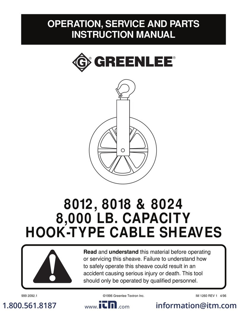 GREENLINE 8012 Operation, service and parts instruction manual