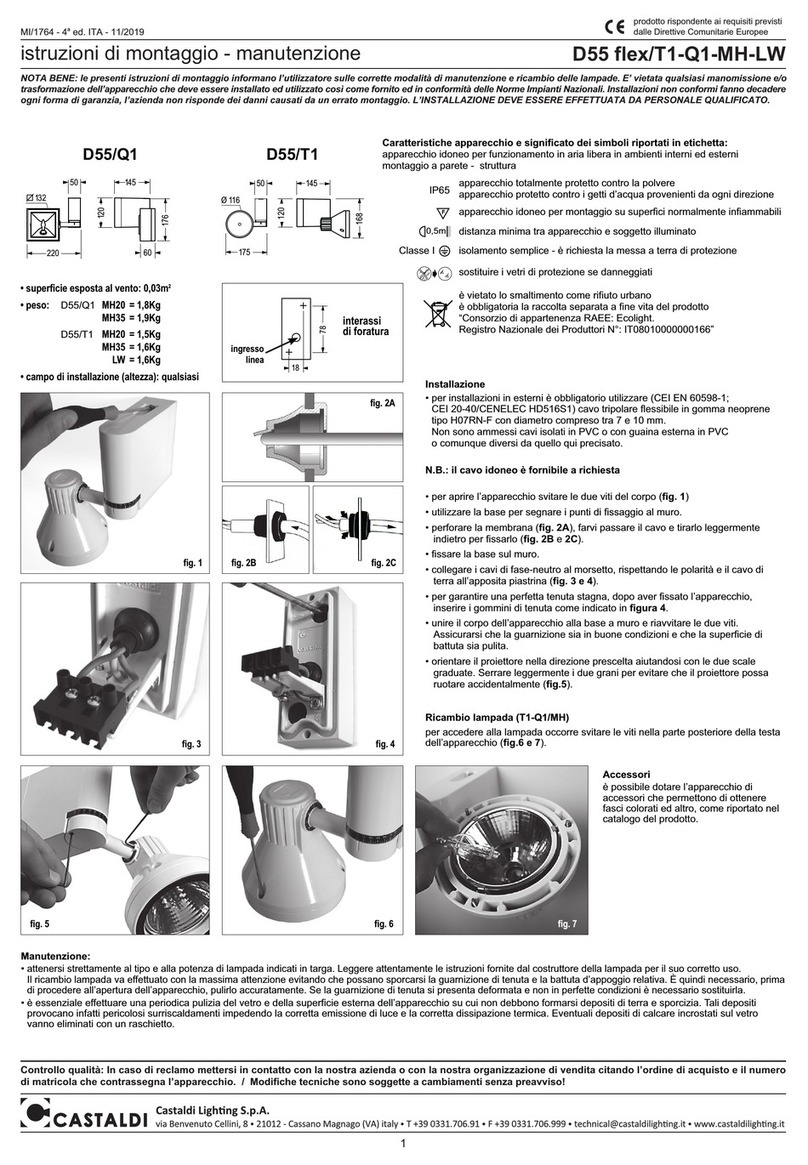 Castaldi Lighting D55/Q1 Installation and maintenance sheet