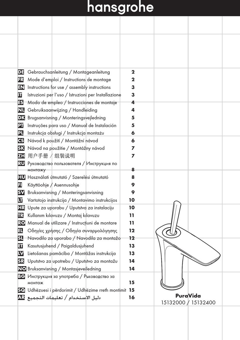 Hans Grohe PuraVida 15132000 Instructions for use/assembly instructions
