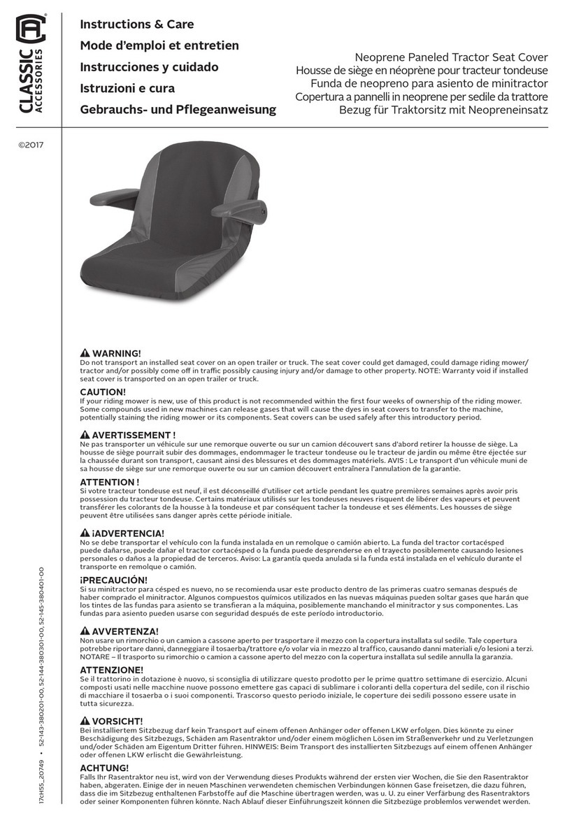 Classic Accessories 52-143-380201-00 Instructions & Care