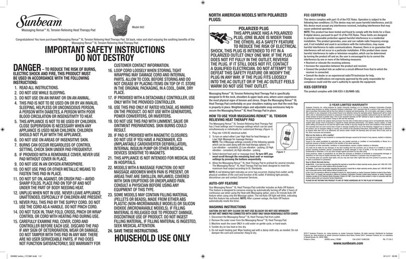 newell Sunbeam Massaging Renue 882 Guide newell Sunbeam Massaging Renue 882 Guide