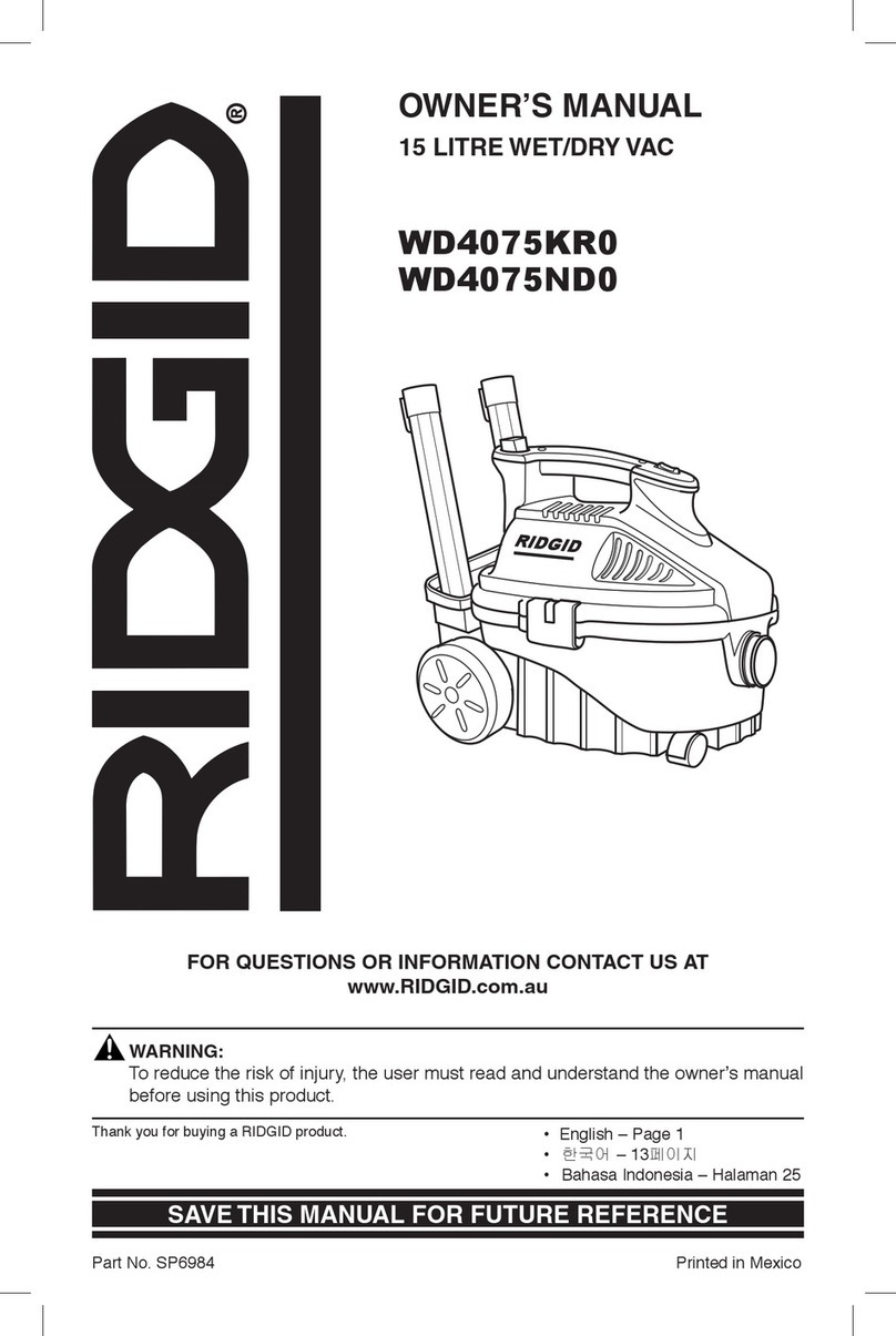 RIDGID WD4075KR0 owner's manual