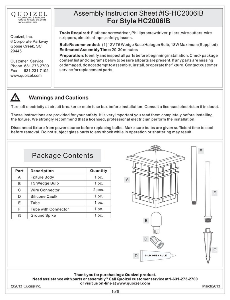 Quoizel HC2006IB Assembly instruction