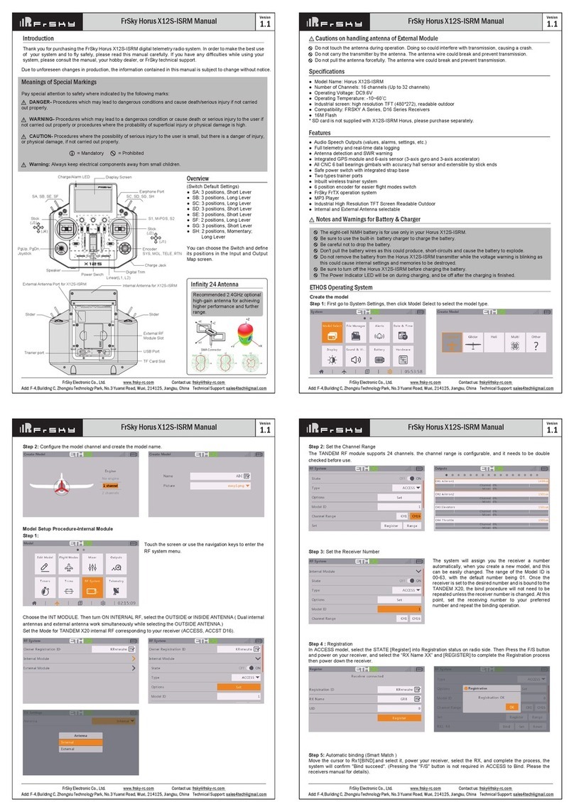 FrSky Horus X12S-ISRM User manual