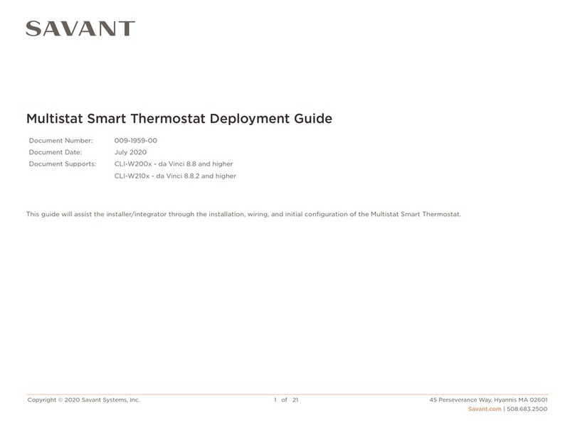 Savant CLI-W210 Quick reference guide