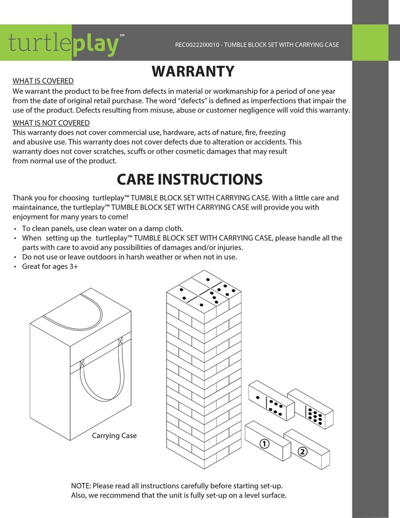 Turtleplay TUMBLE BLOCK SET WITH CARRYING CASE Care Instructions
