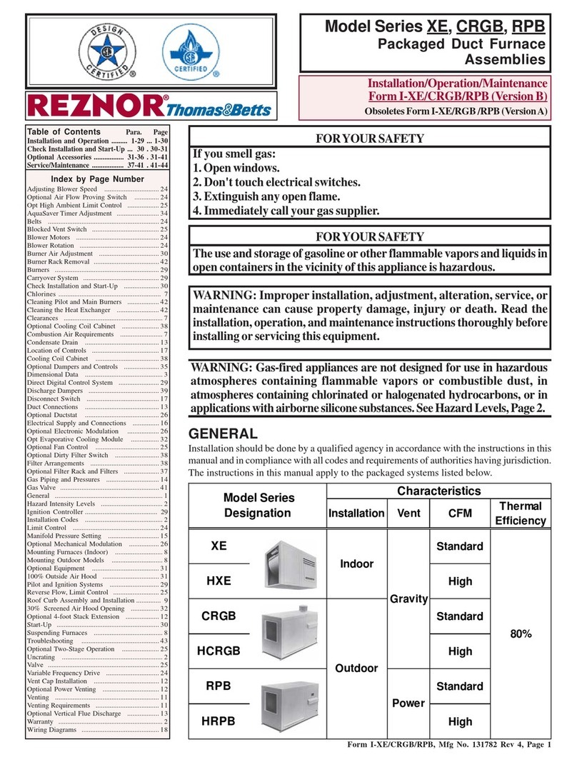 Reznor XE Series Assemblies
