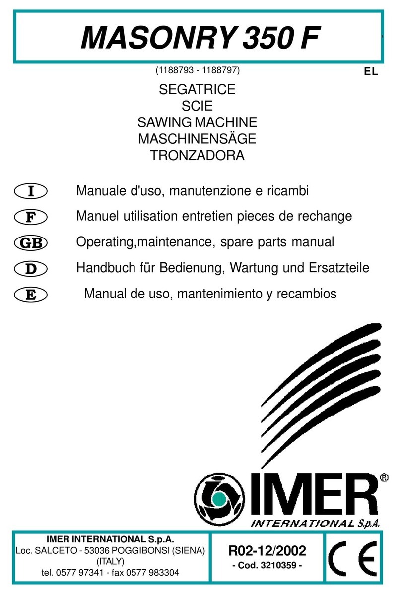 IMER MASONRY 350 F Operating, maintenance, spare parts manual