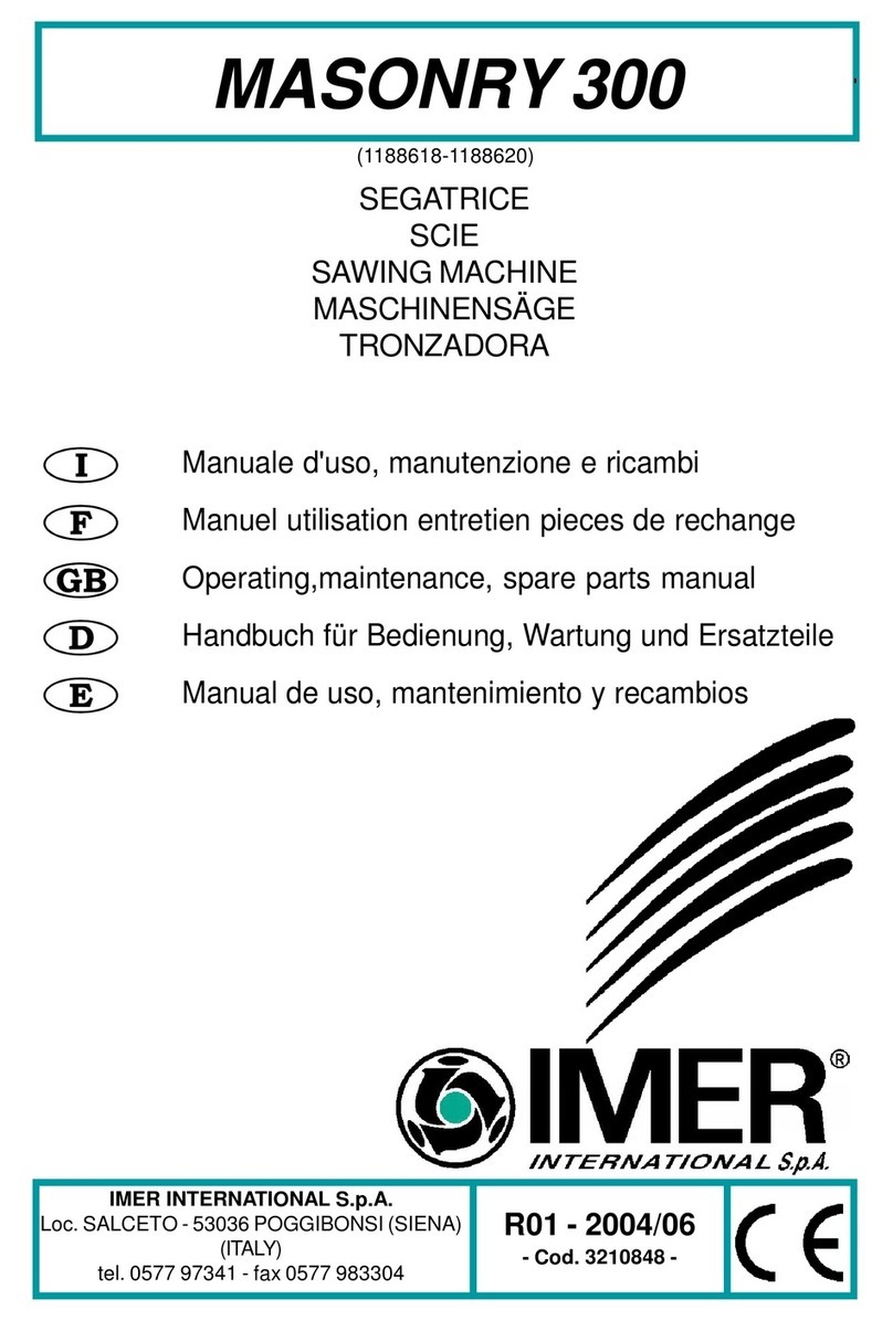 IMER MASONRY 300 Operating, maintenance, spare parts manual