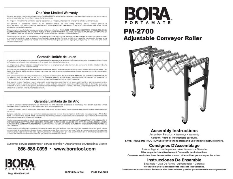 Bora Portamate PM-2700 Assembly instructions