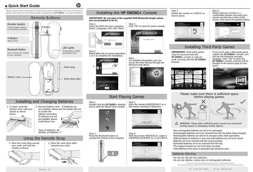 HP SWING+ quick start guide