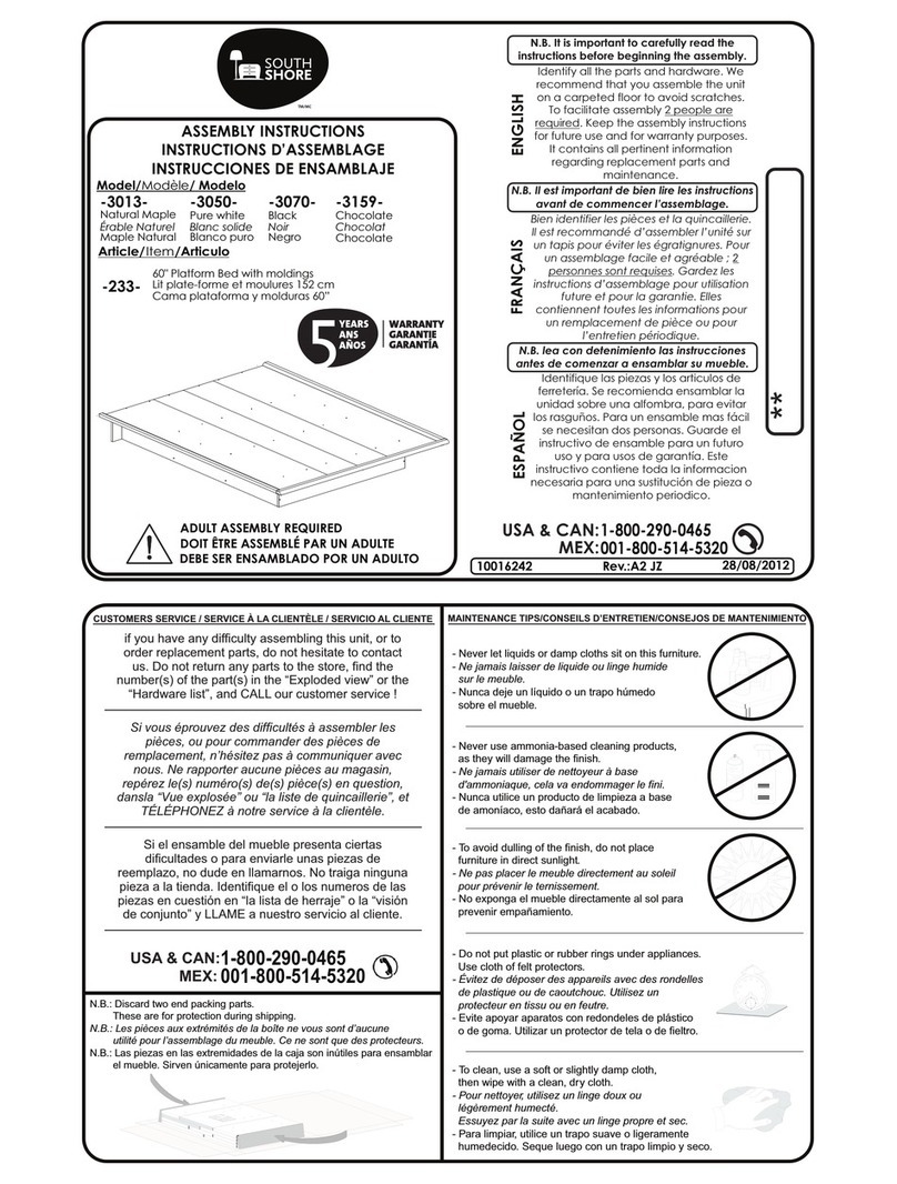 SouthShore 3013-233 Assembly instructions SouthShore 3013-233 Assembly instructions