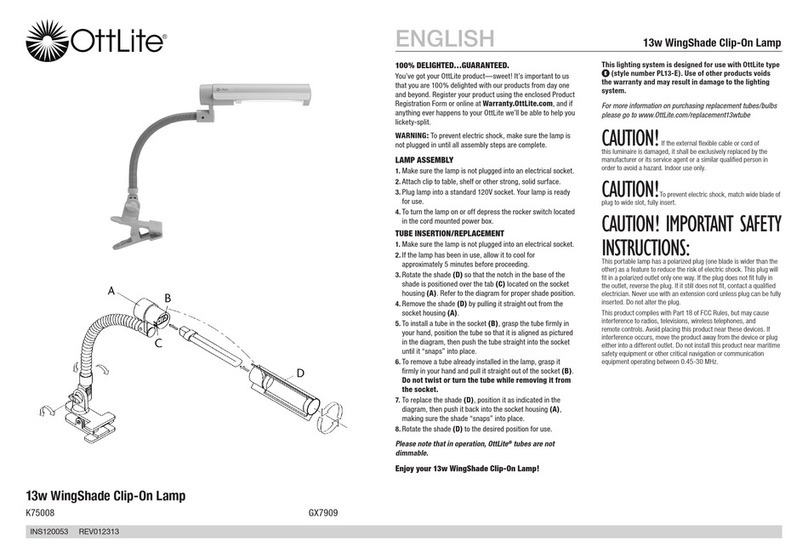 OttLite WingShade quick start guide