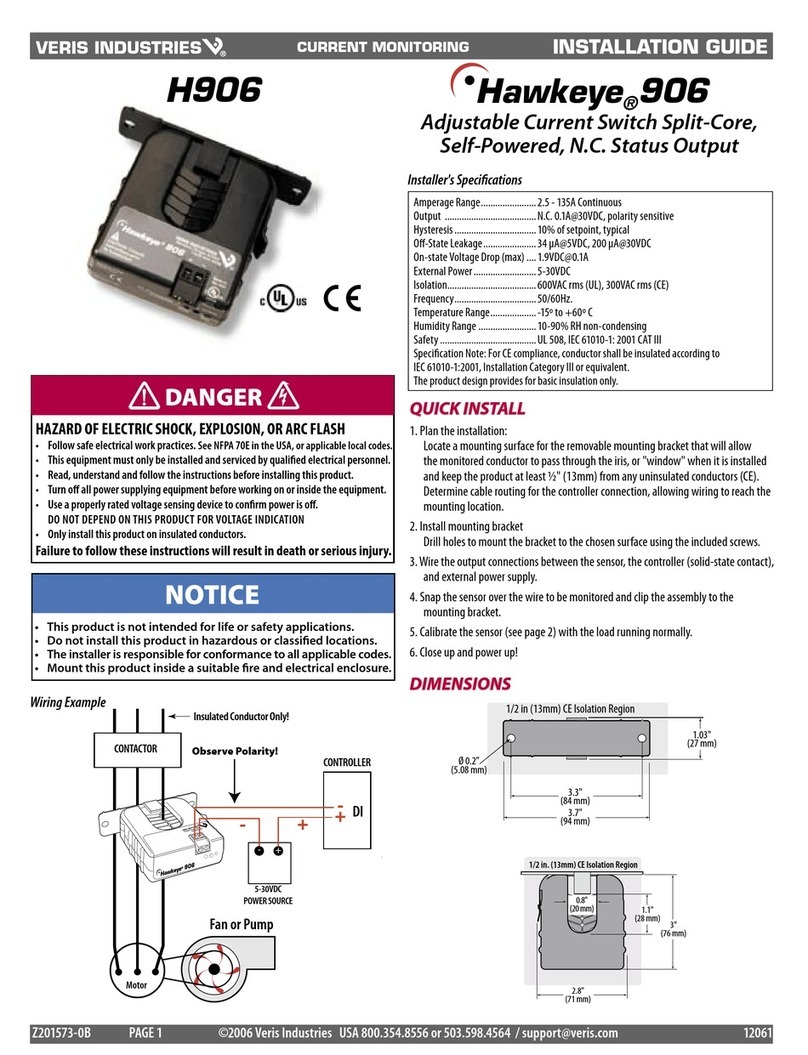 Veris Industries Hawkeye 906 User manual