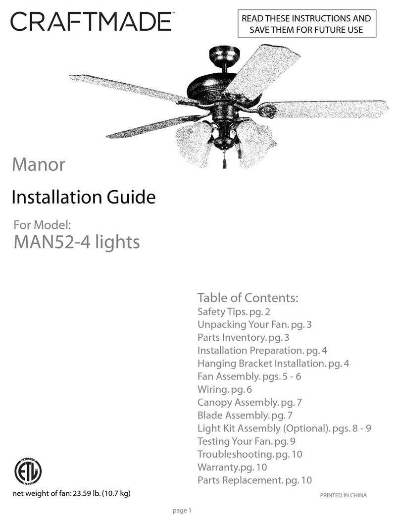 Craftmade Manor MAN52-4 installation guide