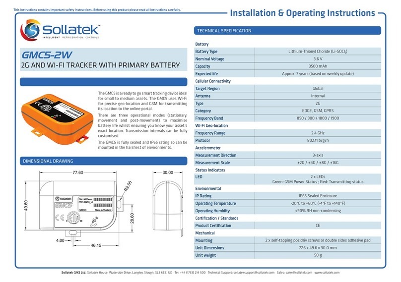 Sollatek GMC5-2W Installation & operating instructions