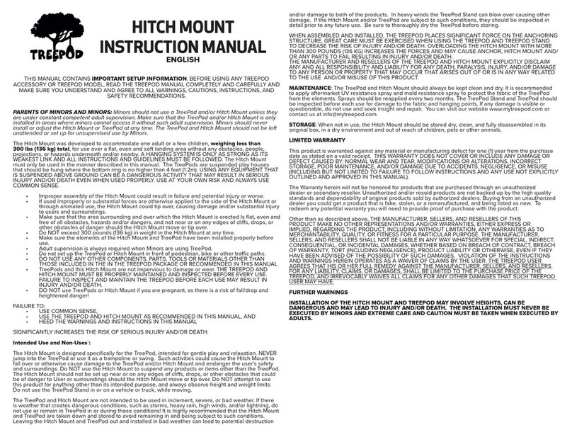 TREEPOD HITCH MOUNT User manual