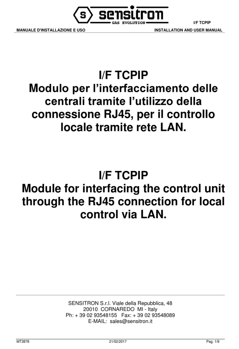 Sensitron I/F TCPIP manual