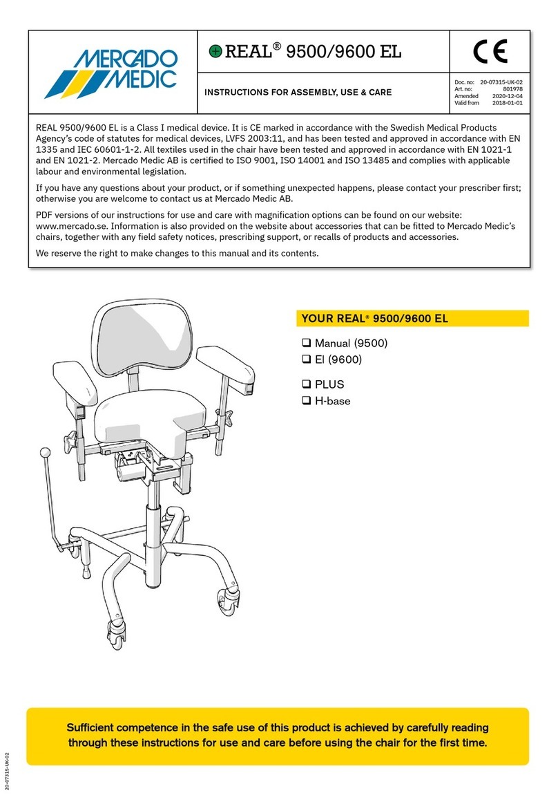Mercado Medic REAL 9500 INSTRUCTIONS FOR ASSEMBLY, USE & CARE