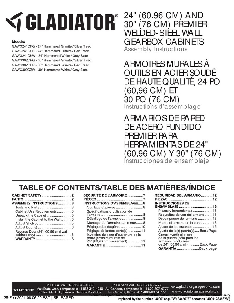 Gladiator GAWG241DRG Assembly instructions