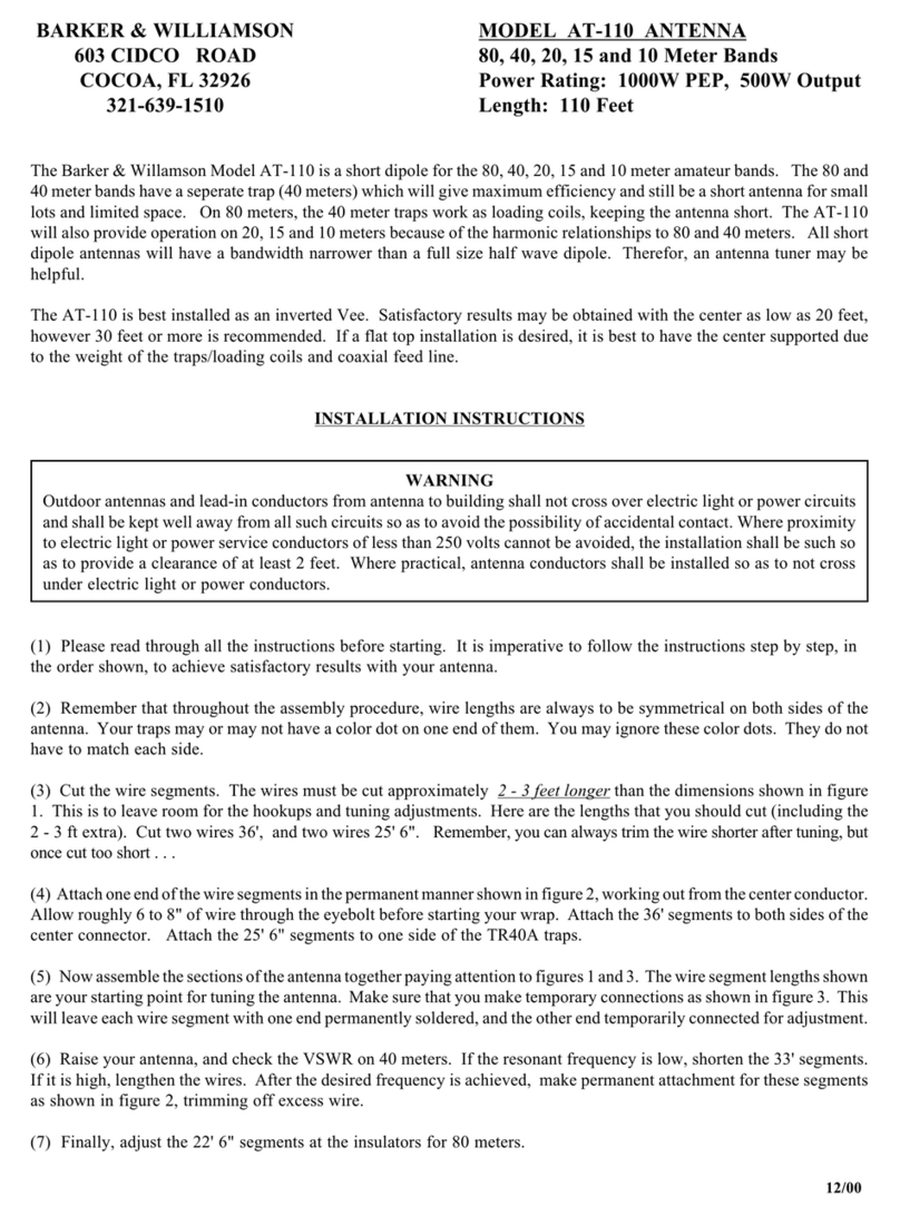 BARKER & WILLIAMSON AT-110 manual