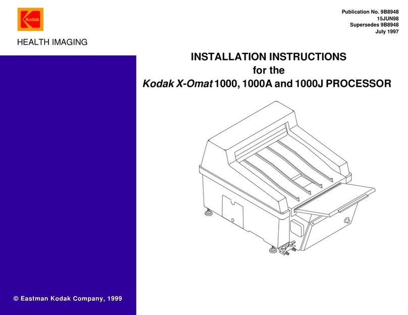 EASTMAN Kodak X-Omat 1000 installation instructions