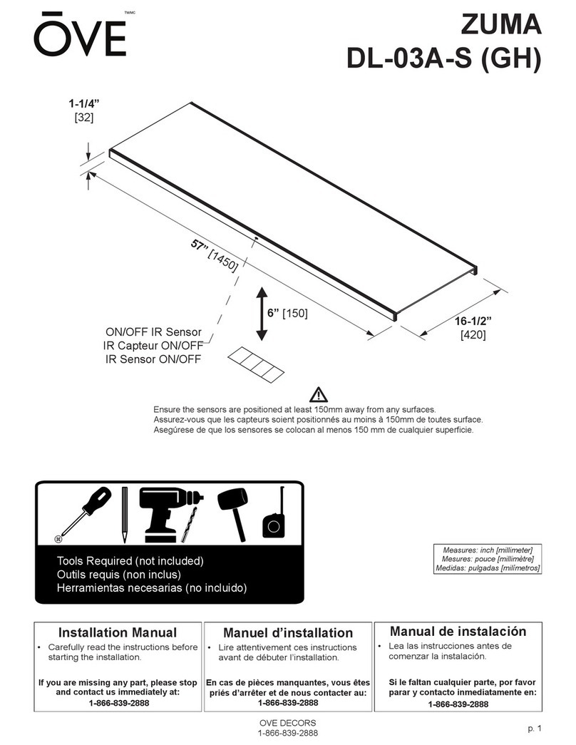OVE ZUMA DL-03A-S (GH) installation manual OVE ZUMA DL-03A-S (GH) installation manual