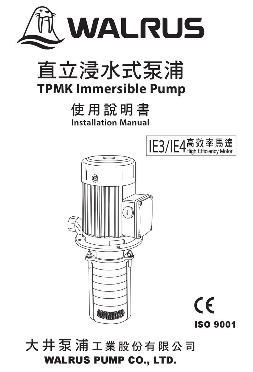 Walrus Pump TPMK Series installation manual Walrus Pump TPMK Series installation manual