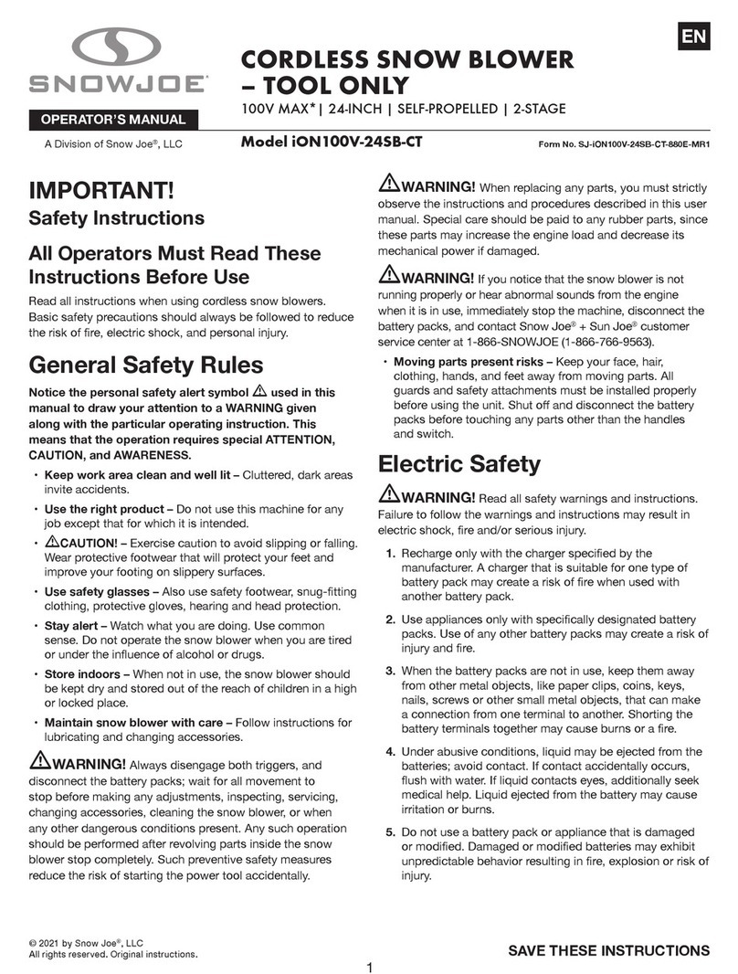 SHOWJOE iON100V-24SB-CT Operator's manual