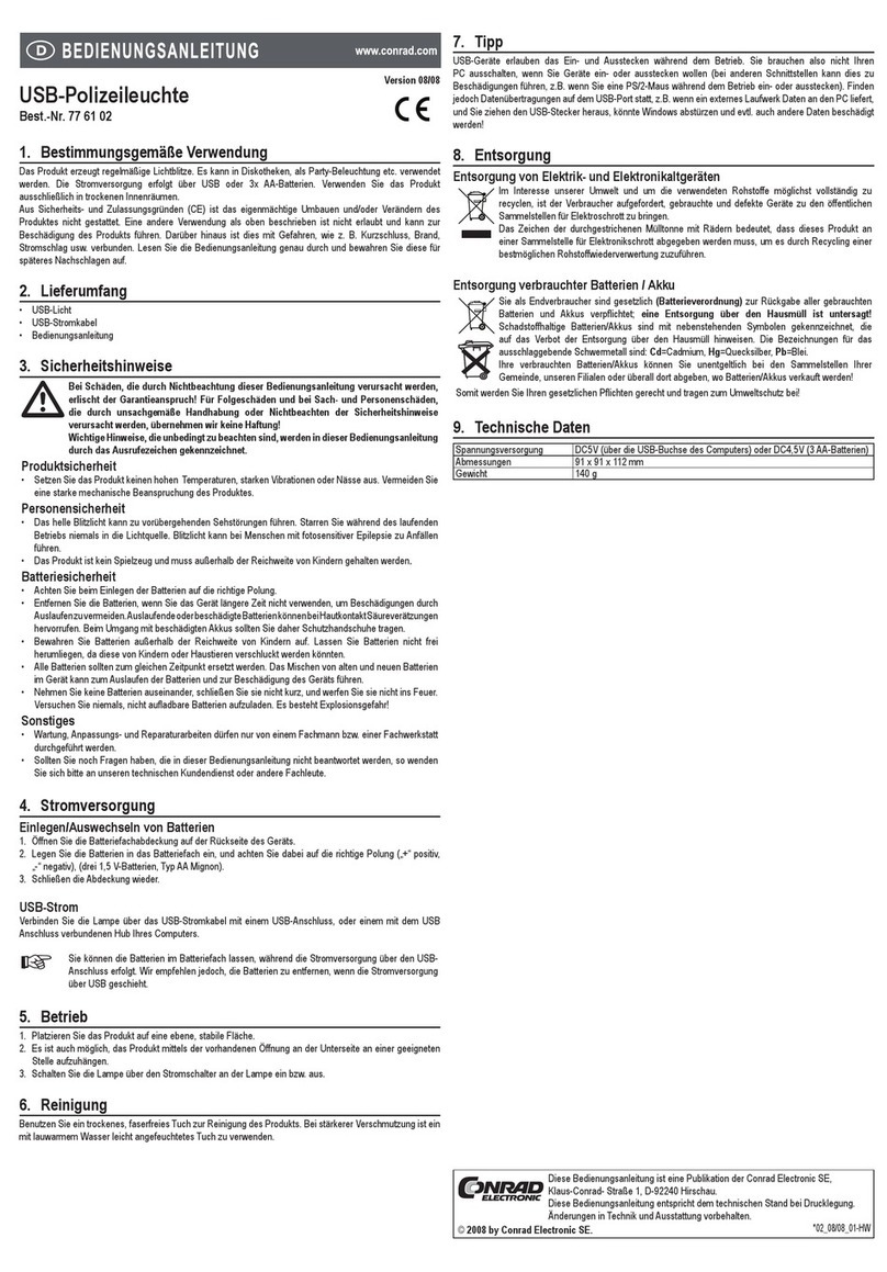 Conrad 77 61 02 User manual