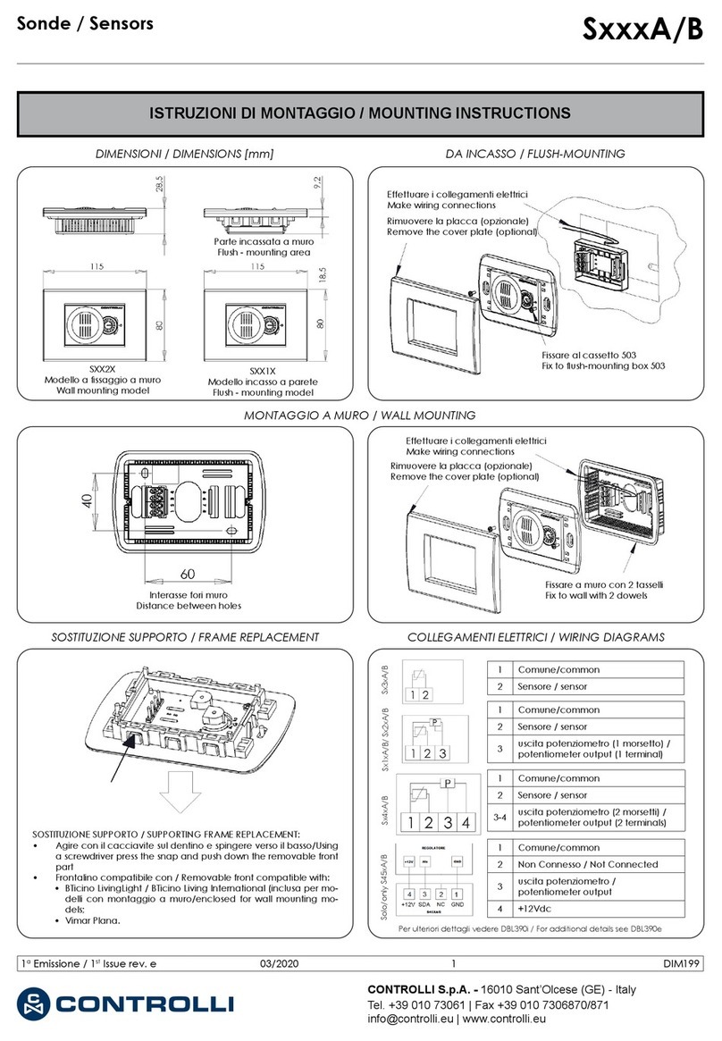 Controlli S A Series Mounting instructions Controlli S A Series Mounting instructions