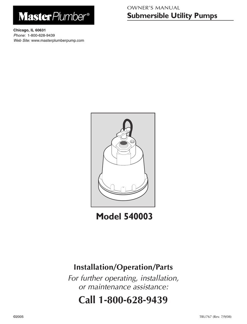 Pentair Master Plumber 540003 User manual
