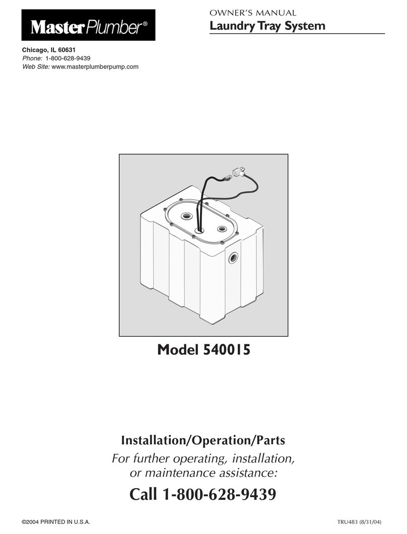 Pentair Master Plumber 540015 owner's manual