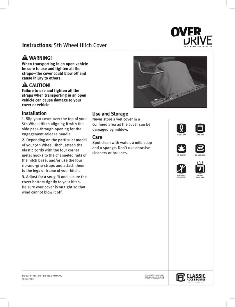 Classic Accessories Over Drive 5th Wheel Hitch Cover instructions