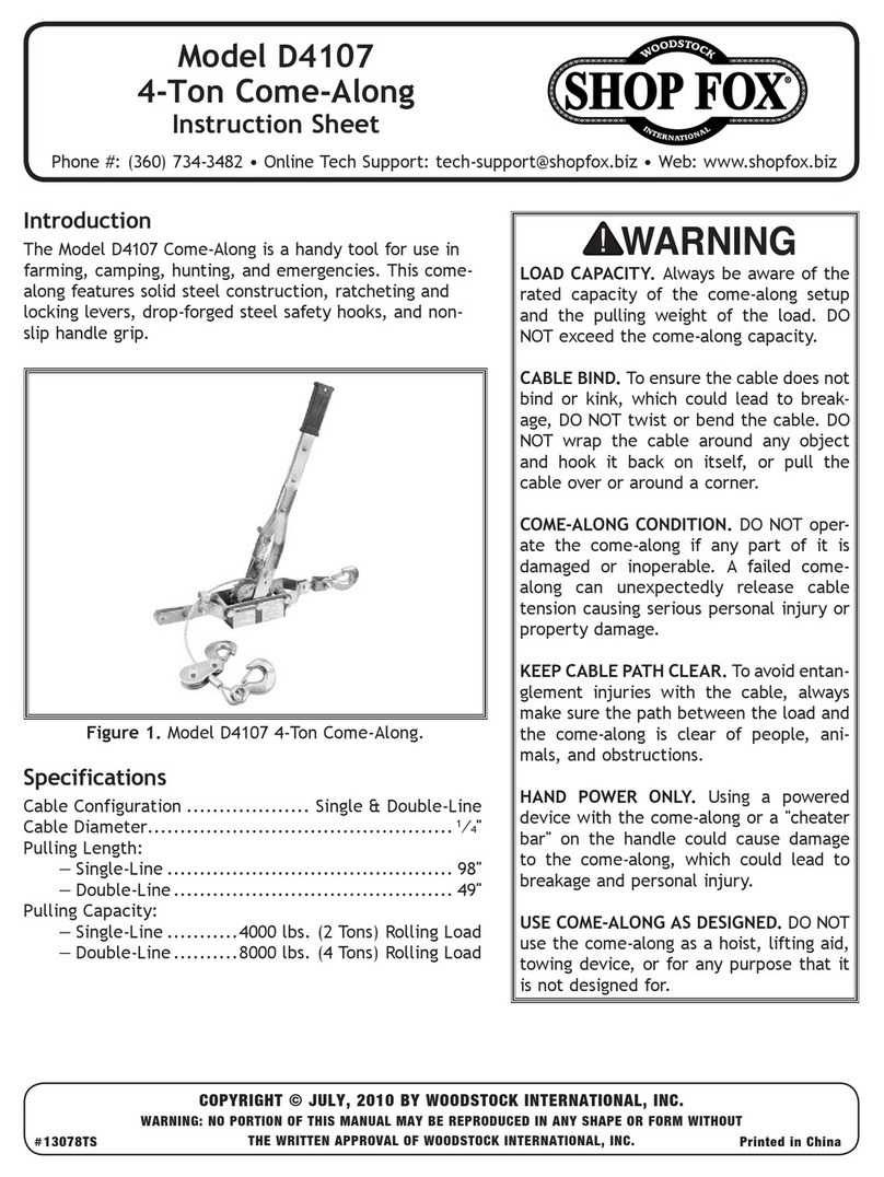 Shop fox D4107 instruction sheet