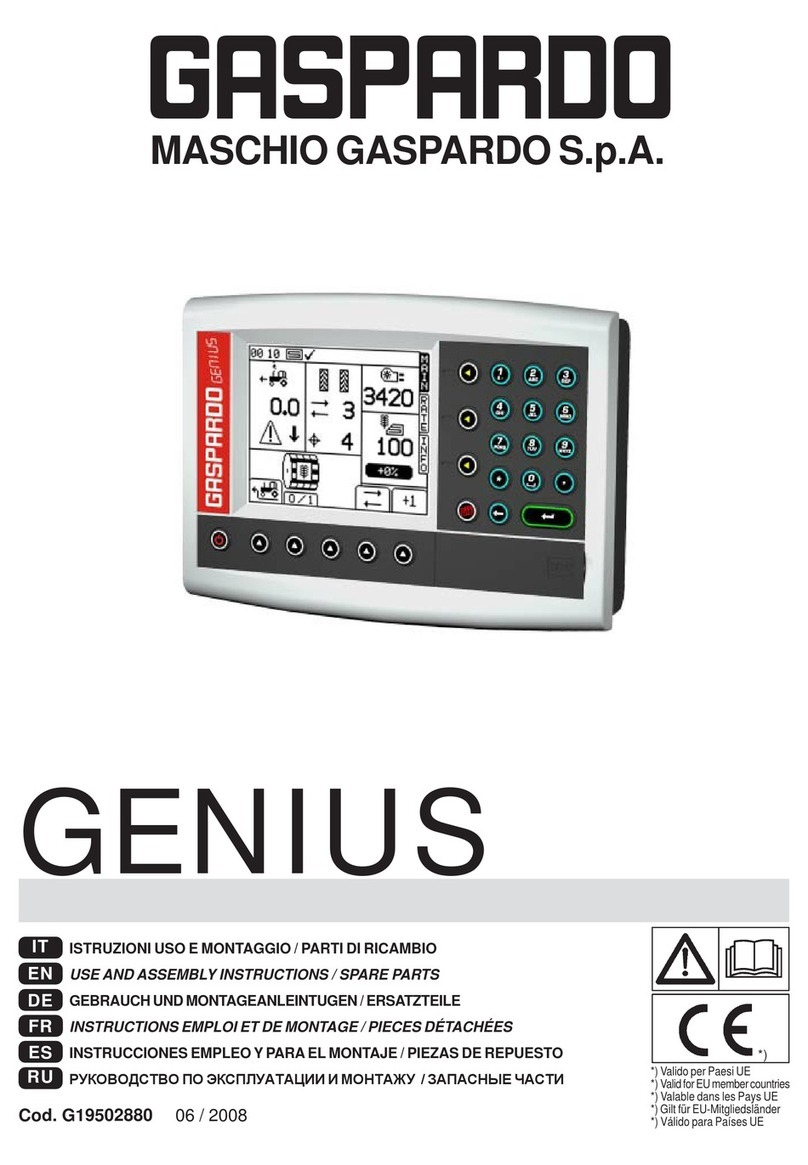Gaspardo GENIUS USE AND ASSEMBLY INSTRUCTIONS / SPARE PARTS
