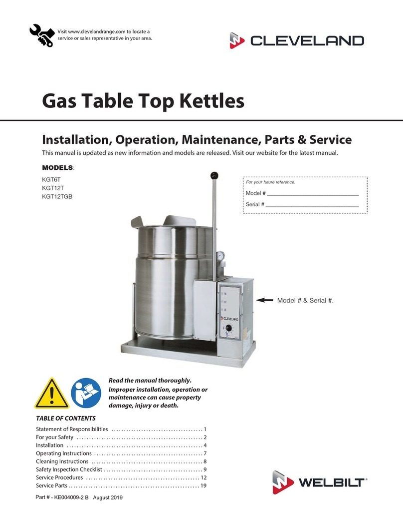 Welbilt Cleveland Range KGT-6-T User manual