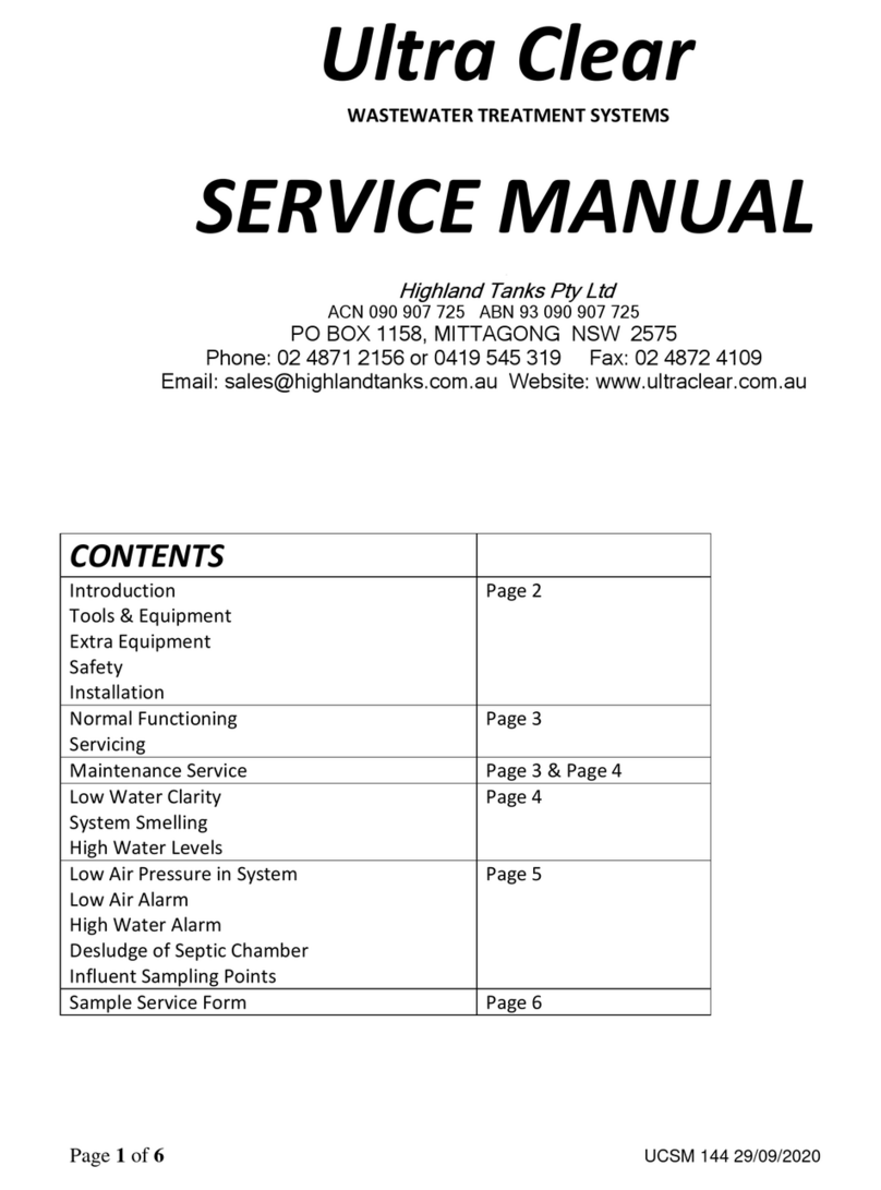 Highland Tank Ultra Clear Service manual