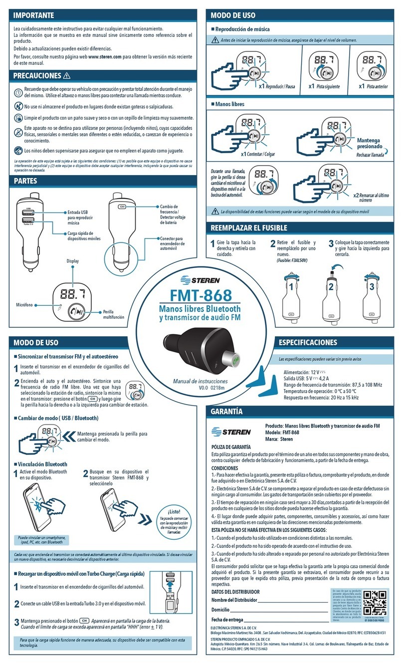 Steren FMT-868 instruction manual