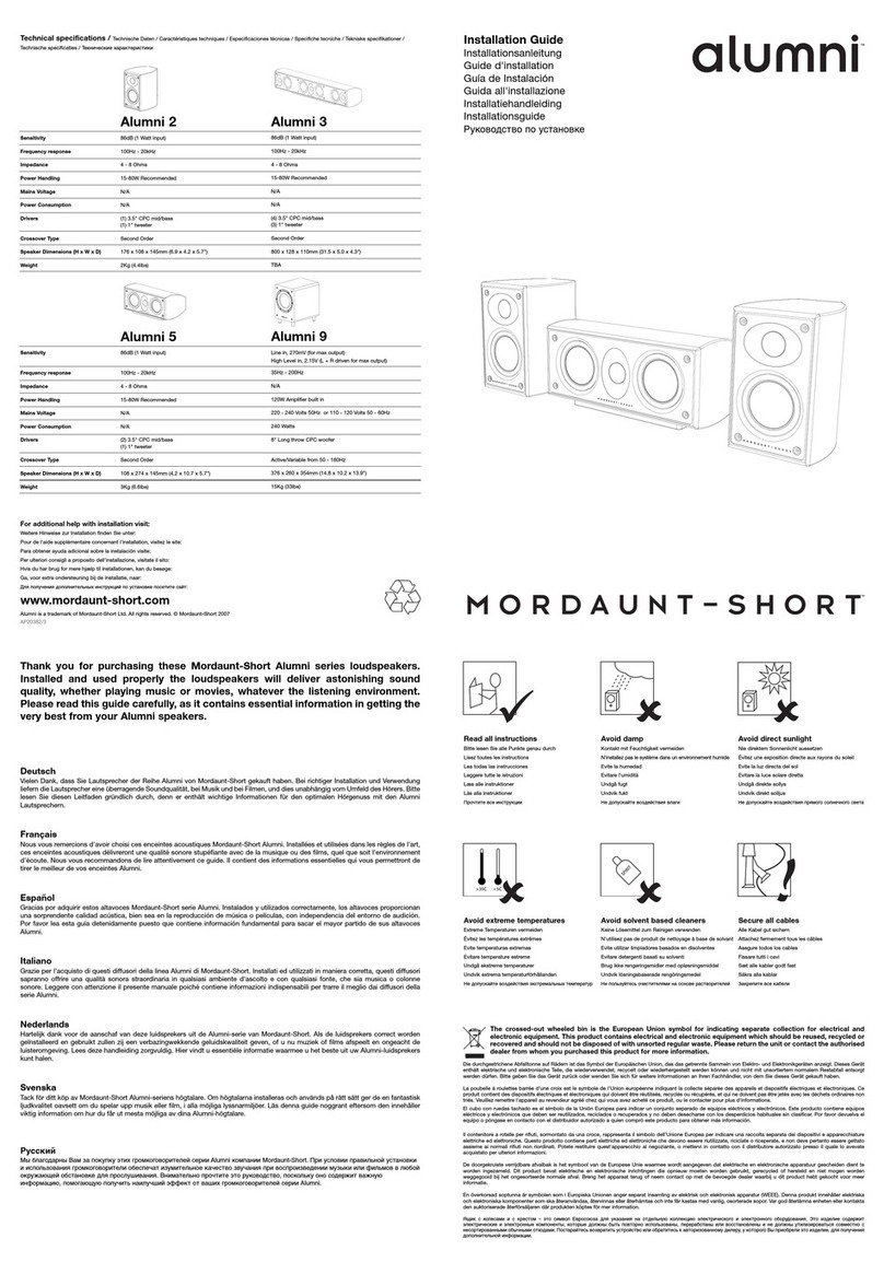 Mordaunt Short Alumni Alumni 9 installation guide