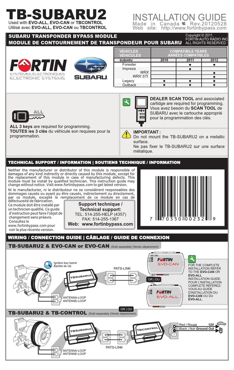 Fortin TB-SUBARU2 installation guide