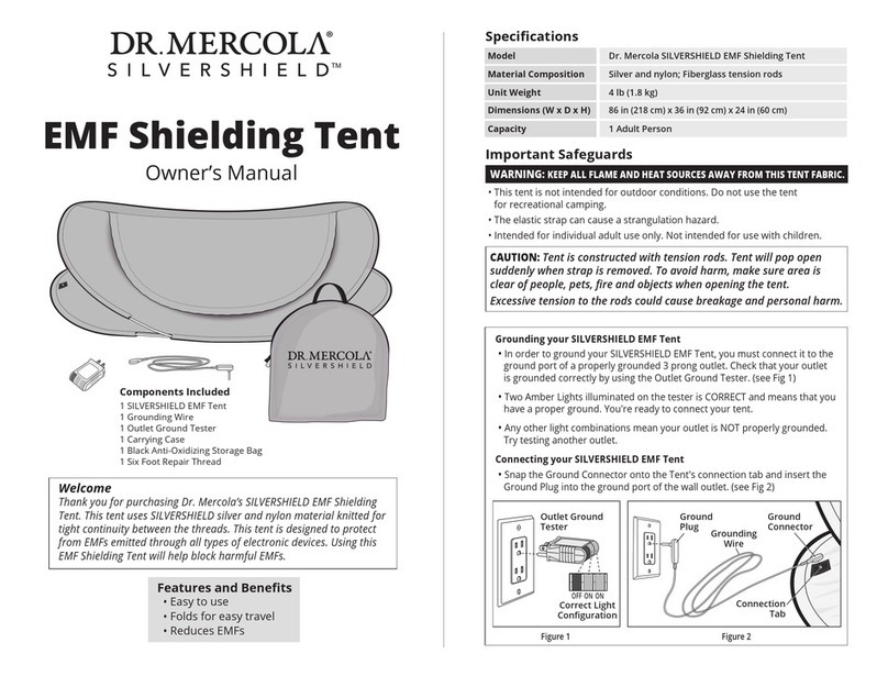 dr. Mercola SILVERSHIELD EMF Shielding Tent owner's manual