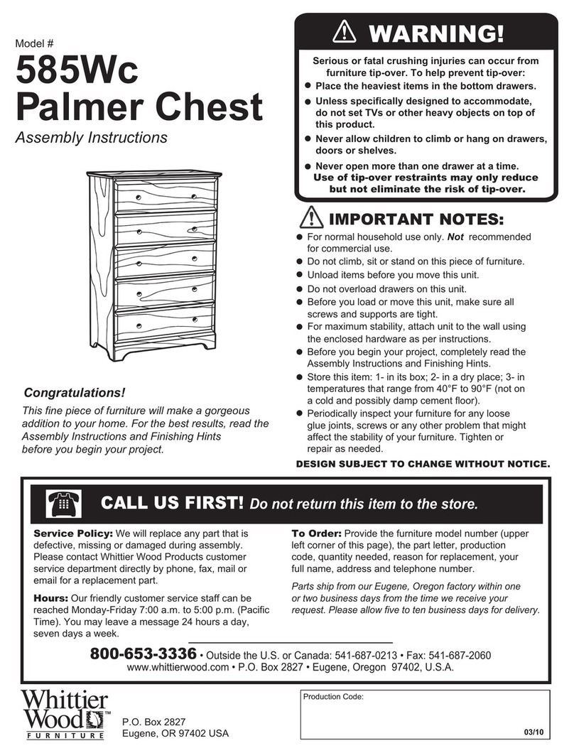 Whittier Wood Furniture 585Wc Assembly instructions