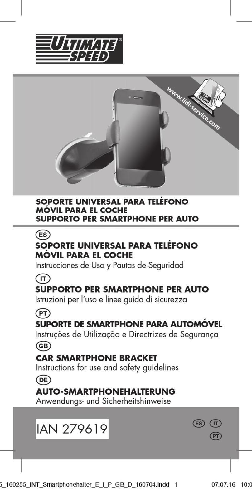 ULTIMATE SPEED 279619 User manual