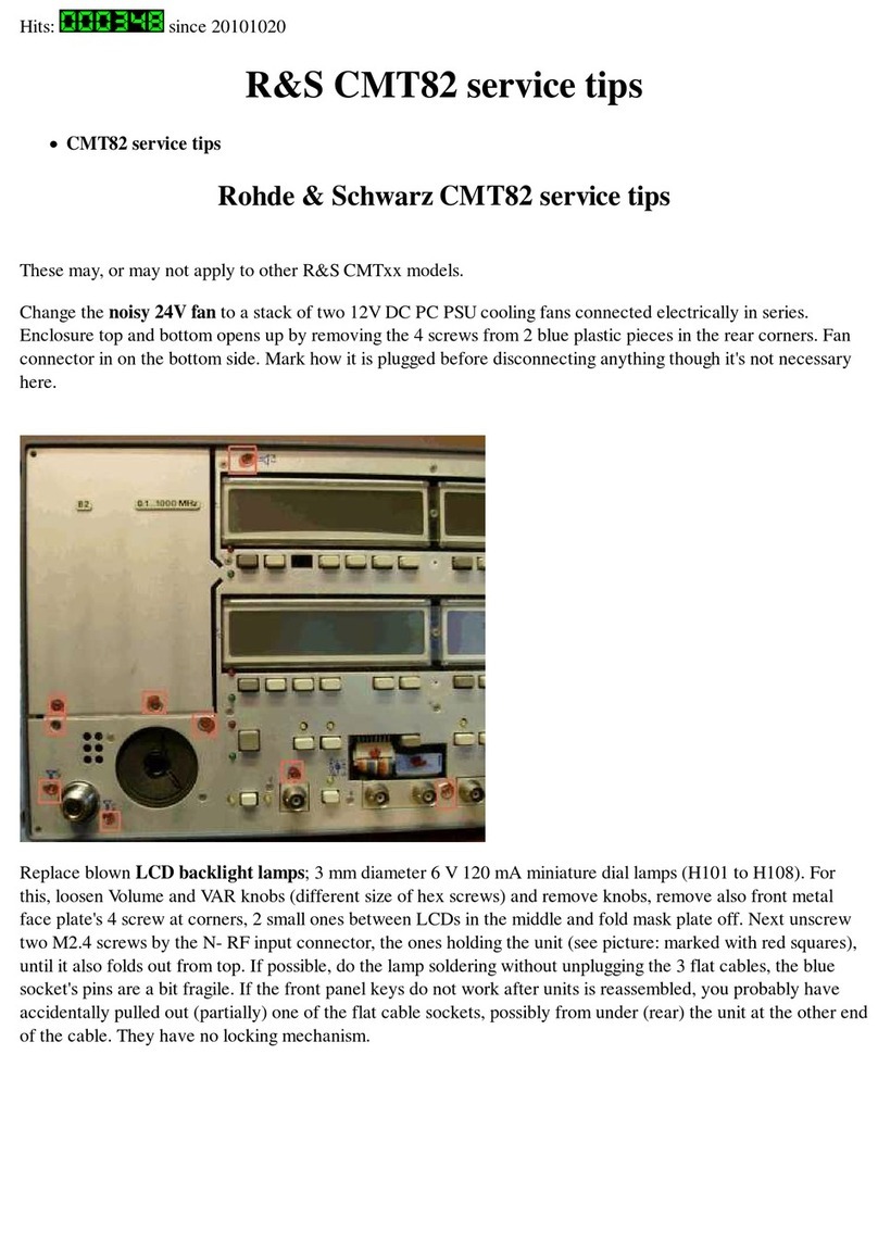 Rohde & Schwarz CMT82 Service tips