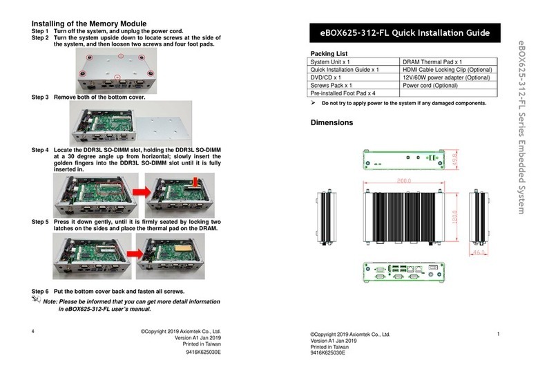 AXIOMTEK eBOX625-312-FL User manual